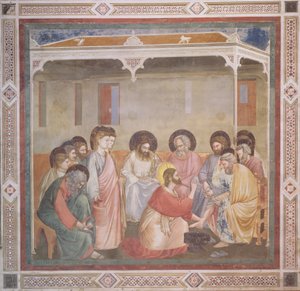 Christ lavant les pieds des disciples, c.1305 (avant restauration)